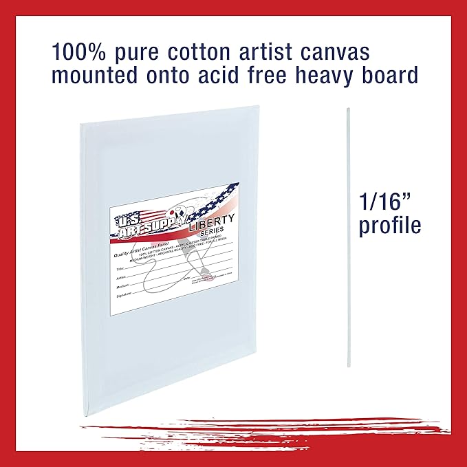 US Art Supply 5 X 7 inch Professional Artist Quality Acid Free Canvas Panels 96 Pack (1 Full Case of 96 Single Canvas Panels)