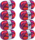 Chunky Yarn for Hand Knitting - #10 Chunky Chenille Blanket Yarn, Jumbo Big Thick Chunky Yarns for Crocheting, Tie Dye Bulky Knit Yarns, 8 Skein (25 yds 8 oz Each Skein), Orange&Rose&Purple