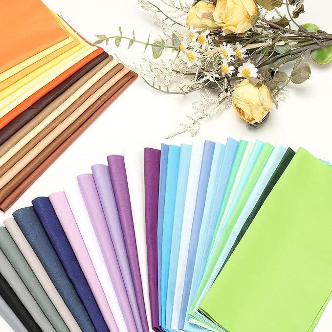 PATIKIL Cotton Fabric Bundles, 14 Pcs 10 x 10 Inch Fat Quarter Solid Color Precut Fabric Squares for Sewing Patchwork Quilting DIY Crafts, Blue
