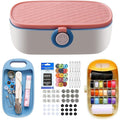 FKOG Sewing Project Kit, 135 Pcs Premium Family Sewing Supplies Repair Kit Sewing Thread Accessories Traveler Sewing Kit DIY Sewing Supplies Organizer (Pink)