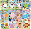 24 PCS Make a Face Stickers for Kids - Make Your Own Stickers Animal Mix and Match Sticker Sheets with Safaris, Sea and Farm Animals for Kids Party Favor Supplies Craft Activities Ages 3+