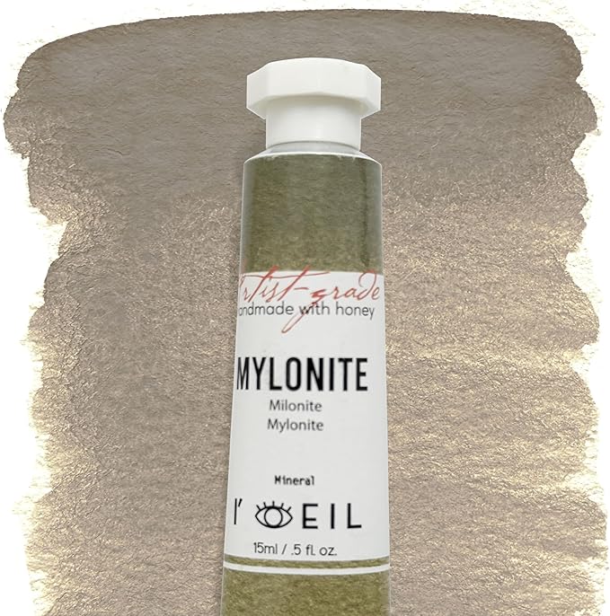 L'oeil (Genuine Minerals) Professional Artist Grade Extra Fine Handmade Watercolor 15ml Paint Tube, 5 Fl Oz, Natural Granulation, Rich Colour Luminosity, Lightfast Non-fading, Archival Quality (Mylonite Black)
