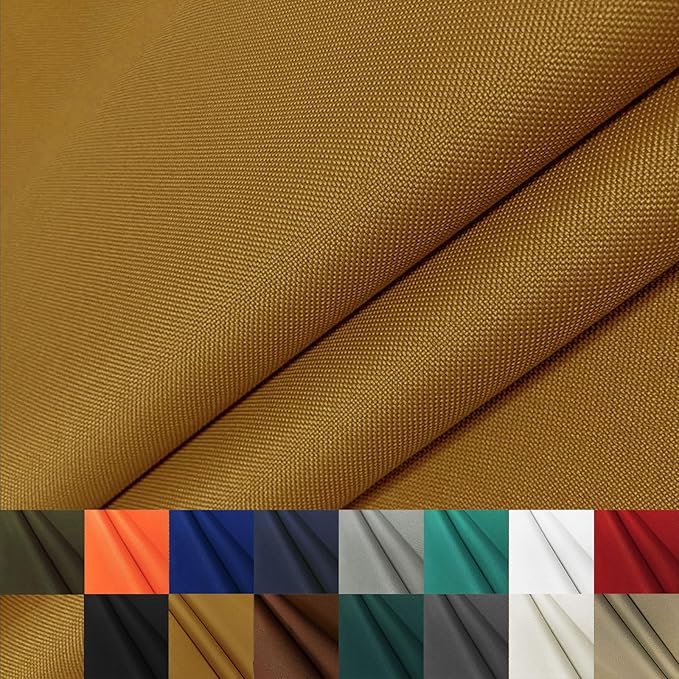Waterproof Canvas Fabric by The Yard 600D Upholstery Cordura Fabric 58" Wide for Chairs Indoor Outdoor Water Resistant Canvas Polyester Material Sewing DIY Cloth, 3 Yards Light Brown
