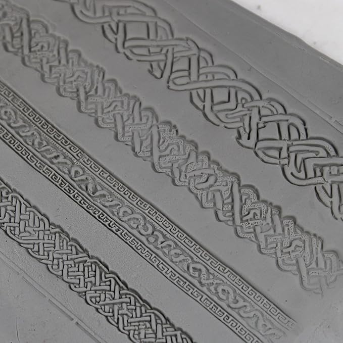 Weathered Knots Clay Texture Roller (4") - Seamless Border Set #01 - Embossing Pattern Roller for Polymer & Ceramic Clay, Pottery & Crafts