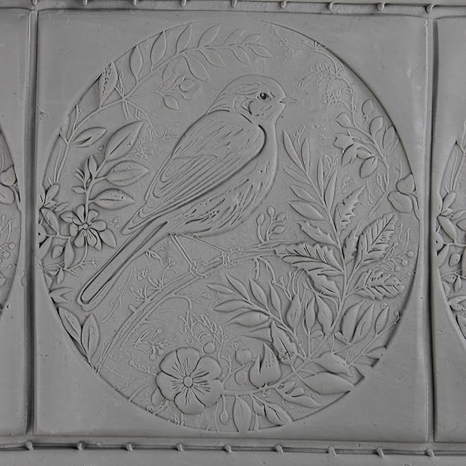 Bluebird Clay Texture Roller (4") - Bird Set #01 - Embossing Pattern Roller for Polymer & Ceramic Clay, Pottery & Crafts