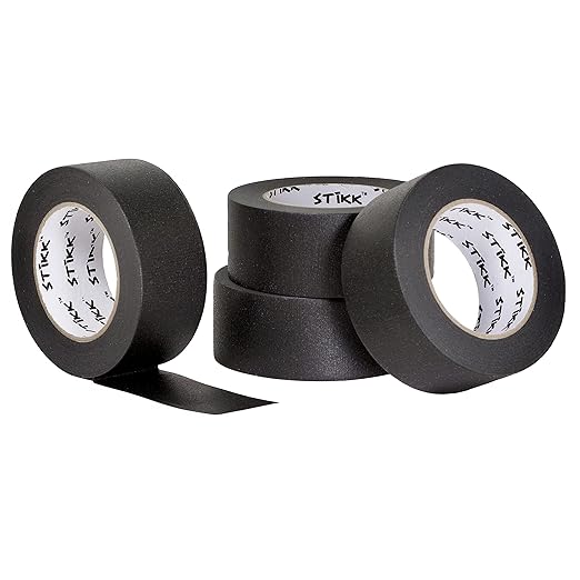 STIKK Painters Tape - 4pk Black Painter Tape - 2 inch x 60 Yards - Paint Tape for Painting, Edges, Trim, Ceilings - Masking Tape for DIY Paint Projects - Residue-Free Painting Tape