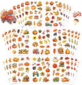 32 Sheets Fall Theme Sticker, Pumpkin Stickers, Hello Autumn Sticker, Thanksgiving Stickers for Kids, Fall Harvest Food Pumpkin Maple Leaves, Thanksgiving Party Favors Supplies