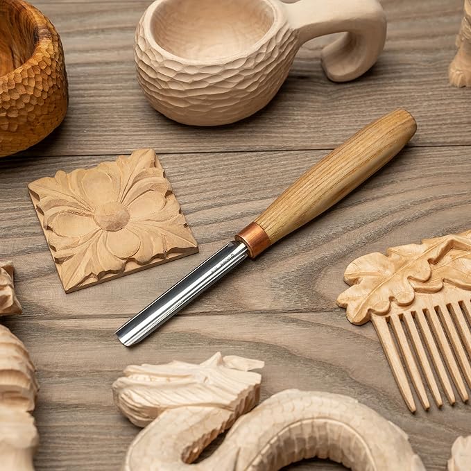 BeaverCraft Wood Carving Gouge K9/10 Woodworking Hand Chisel Compact Wood Carving Knife for Beginners and Profi