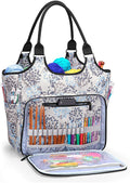 YARWO Knitting Tote Bag, Yarn Storage Organizer for Yarn Skeins, Knitting Needles, Crochet Hooks and Knitting Projects, Christmas & New Beginnings Gifts for Women, Dandelion (Patent Pending)