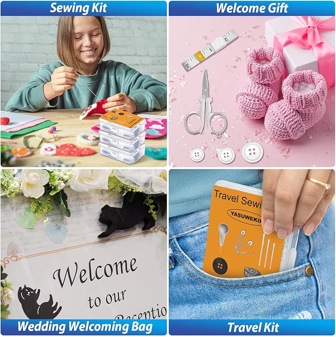 24 Pack Mini Travel Sewing Kits Bulk Small Emergency Sewing Kits Outdoor Survival Military Sewing Kits with Case for Wedding Operation Christmas Shoebox Stocking Stuffer Gift