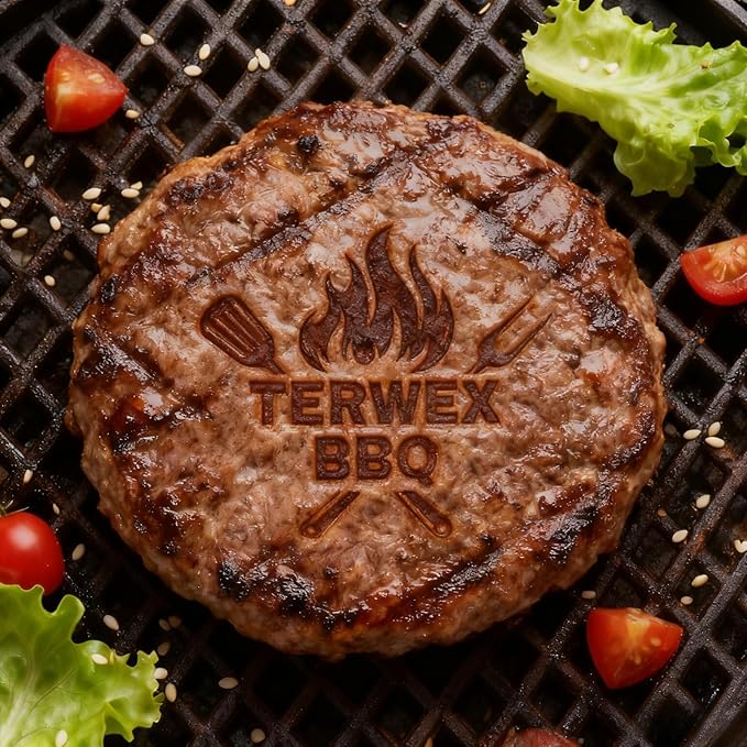 Terwex Personalized Wood Branding Iron, Custom Logo Branding Iron for Leather Steak Food, Make Your Own Design Metal Logo Stamp, Reusable Brass Burning Letter Stamps, Handmade Gift Wood Burning Tool