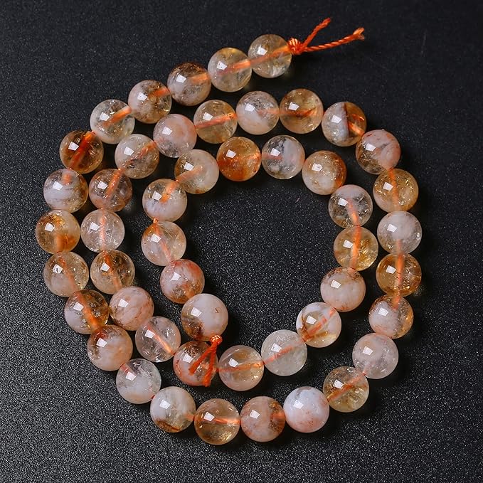 4MM 86PCS Natural Stone Citrine A Grade Quartz Crystal Loose Beads for Jewelry Making DIY Bracelet Necklace 1 Strand 15’’