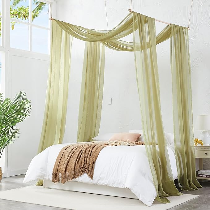 Warm Home Designs XXL Wedding Arch Draping Fabric Bundle Has 2 360 Inch (30 FT; 10 Yards) Scarves in Sage Green for Wedding Fabric, Ceremony, Decoration. AD Sage & Sage 360”