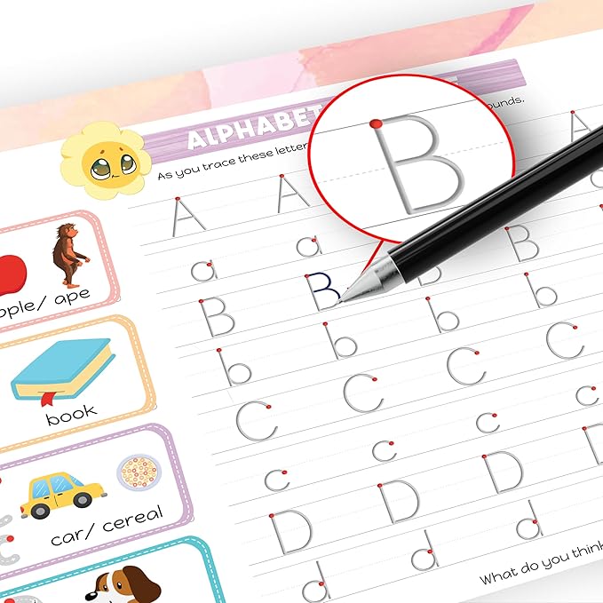 Grooved Handwriting Practice Books for Kids 3-7 | Reusable Letter Tracing with Mess-Free Disappearing Ink | Teacher-Designed | Magic Grooved Writing Practice Books | Full Set