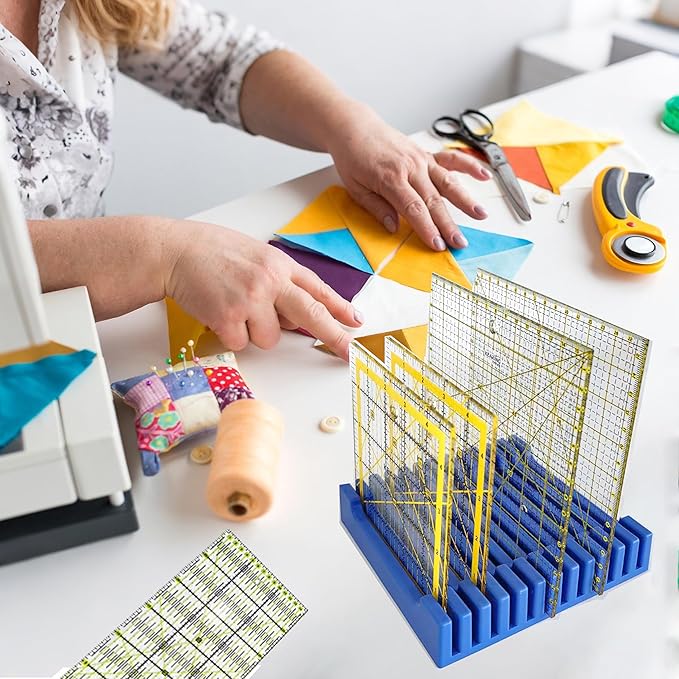 Storage Rack for Quilting Rulers, 12 Slot Ruler Holder Organizer and Storage (1-Pack)