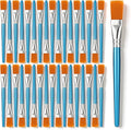 40 Pcs Flat Paint Brushes for Acrylic Painting 1 Inch Large Acrylic PaintBrushes Arts Crafts Paintbrushes with Wooden Handle for Oil Paint and Body Painting Crafts, Rock Paintng