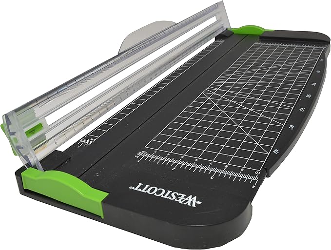 Westcott Paper Cutter 12" Paper Trimmer Scrapbooking Tool, Black