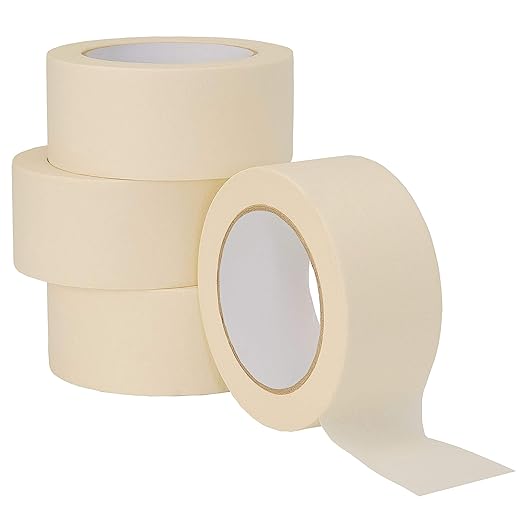 Lichamp Wide Masking Tape 2 inches, White Masking Tape Bulk Multi Pack, General Purpose & High Performance, 1.95 inches x 55 Yards x 4 Rolls (220 Total Yards)
