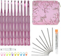 SoosuiCrochet Hooks, 9-Piece Crochet Hook Set 3mm–8mm, Ergonomic Crochet Hook Set, Long Crochet Hooks, Smooth and Lightweight Knitting Tools, Perfect for Yarn Crafts.