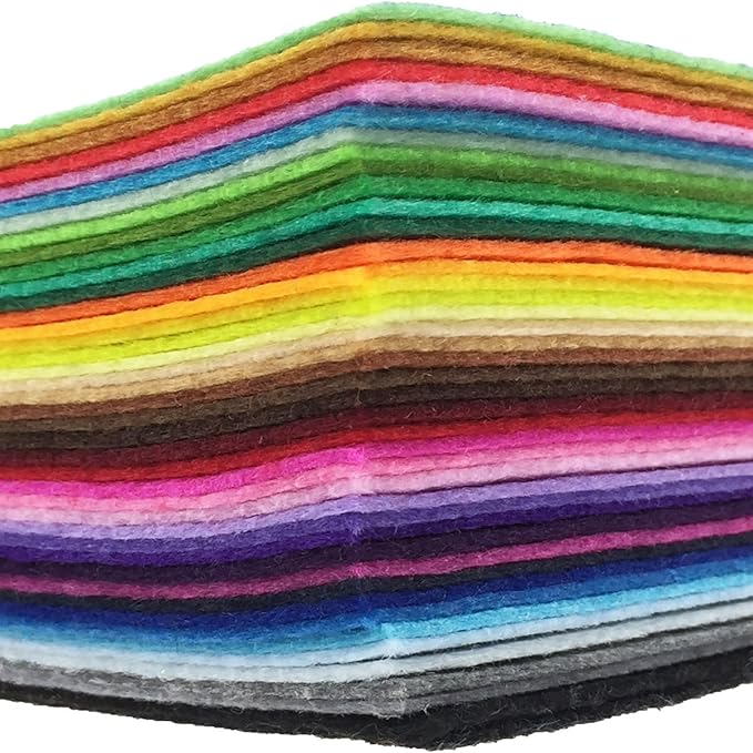 flic-flac 42pcs Felt Fabric Sheet Assorted Color Felt Pack DIY Craft Squares Nonwoven (25 * 25cm)