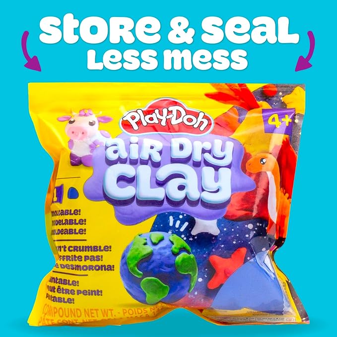 Play-Doh Air Dry Clay, 5 oz. Blue Clay Bag, Art Supplies, Craft Supplies, Clay Tools & Kit, ModelingClay for Kids, Air Dry Clay Kit, Arts & Crafts for Adult and Kids