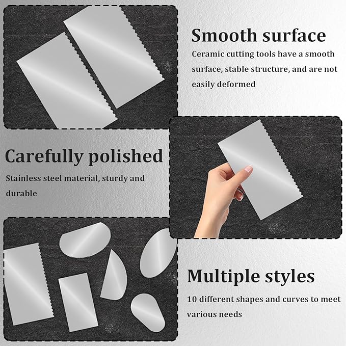 12 PCS Steel Pottery Tools Ribs Stainless Steel Serrated Scraper Cutter Clay Scraper Scraper Crafts Tool, Ceramics Sculpting Tools Kits for Texturing Artists Sculpture Modeling Potter