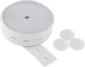 Flat Sewing Band Spool with Buttonholes, Elastic Stretchable, Ideal for DIY Waistbands and Necklines (White, 3/4 inch × 3 Yards)