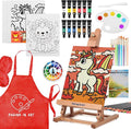 Falling in Art 52Pcs Acrylic Paint Set with Table Easel, Art Painting Kit with Acrylic Paints, Canvas Panels, Paintbrushes, Canvas Supplies Kit for Kids, Adults, Beginners, and Artists, Red