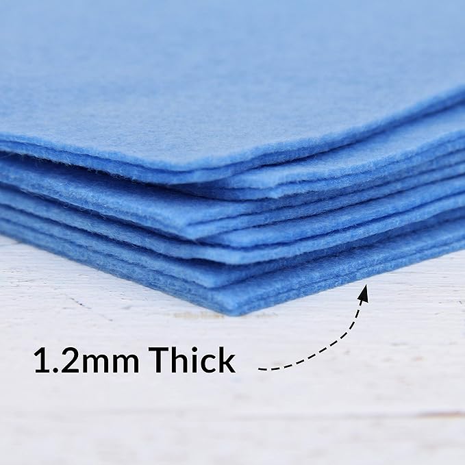 Threadart Premium Felt Roll - 12" x 10yd - Light Blue | Soft Wool-Like Feel | 1.2mm Thick Fabric for DIY Crafts, Sewing, Crafting Projects | Compatible with Cricut Maker