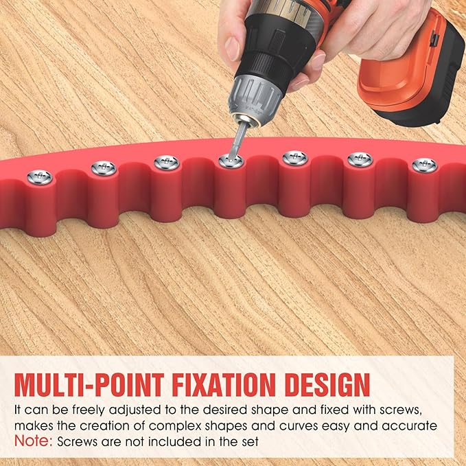 Router Templates for Woodworking, 78" Plastic Woodworking Profiling Strip & Edge Guide Kit for Precision Trimming, Fits Bosch DeWalt Makita Routers, DIY Furniture Cabinet Table Edge Molding Jig (Red)