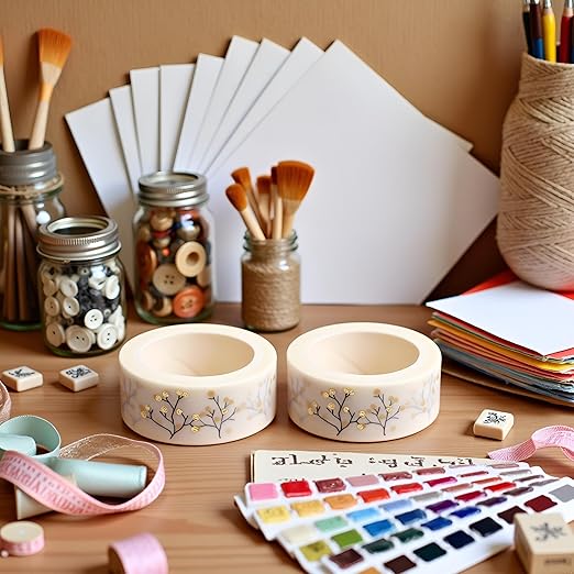 2Pcs Washi Tape Set, Washi Masking Decorative Tapes, Decorative Craft Tape Collection, Decorative Writable Craft Tape, Masking Tape for Party Supplies, Scrapbooking Supplies Golden Craft Supplies