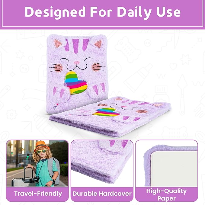 VOTUM Sketch Book: Personalized Artist Sketchbook: Sketching, Drawing and Creative Doodling. Notebook and Sketchbook to Draw and Journal with Stickers and Pens (Cat)