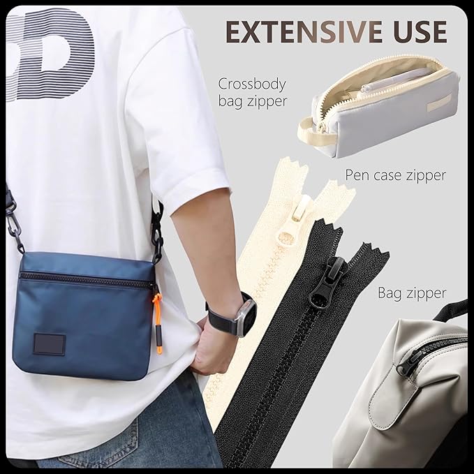 20Pcs Resin Zippers #5 Non-Separating Close-End Zipper with Pulls for Sewing Clothing Bag Outerwear Pockets Handbag Crafts DIY Mixed 20 Colors (20cm/8in)