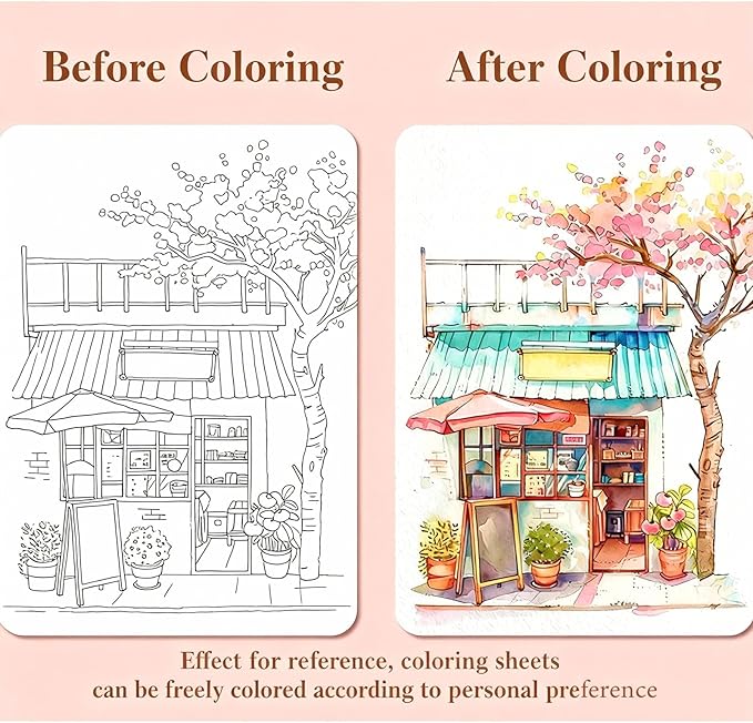 Watercolor Kit, Creative Stress Relief Kit Watercolor Painting Book, Water Colors Paint Adult Set, DIY 3-Fold Watercolors Pad for Beginners and Enthusiasts (Bb)