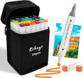 Alcohol Based Art Markers Set 24 Color - Professional Double Sided Marcadores for Artist, Best Blendable Coloring Marker Pens for Adult - Coloring Books No Bleeding Illustration Drawing for Kids Gifts