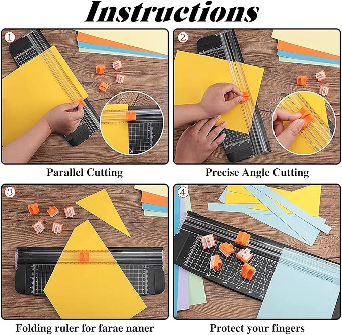 Honoson 6 Pieces Paper Cutter Replacement Blades Paper Trimmer Blades Refill Craft Cutting Replacement Blades for A4 Cutter(Orange)