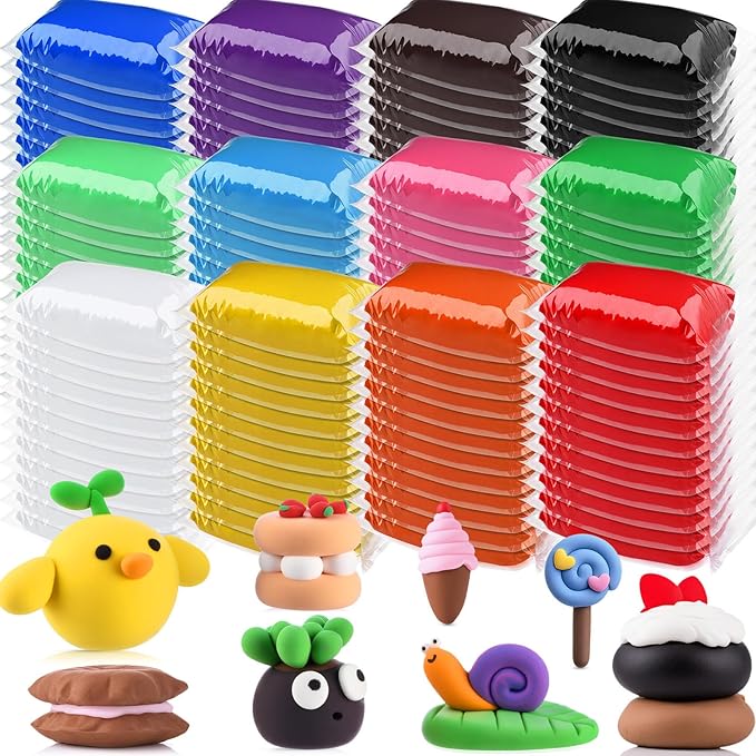72 Pcs 38oz Air Dry Clay Bulk Modeling Magic Ultra Lightweight Foam Modeling Clay for Kids Adults DIY Gifts Party Arts Crafts and School Project Supplies(Classic Color)