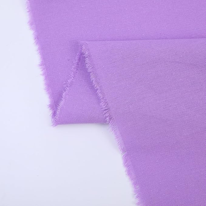 Purple Cotton Fabric for Sewing 59 Inch Wide Natural 100% Cotton Poplin Fabric by The Yard Soft Embroidery Cotton Material Apparel Cloth (Purple, 3 Yard)