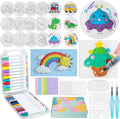 80 Pcs Magic 3D Foam Texture Painting Kit, Magic Puffy Paint Kit, Including 48 Pcs Foam Texture Paper, 24 Colors Acrylic Marker Pen, 4 Drawing Templates, 2 Water Brushes, Art Painting Kits (Blue)
