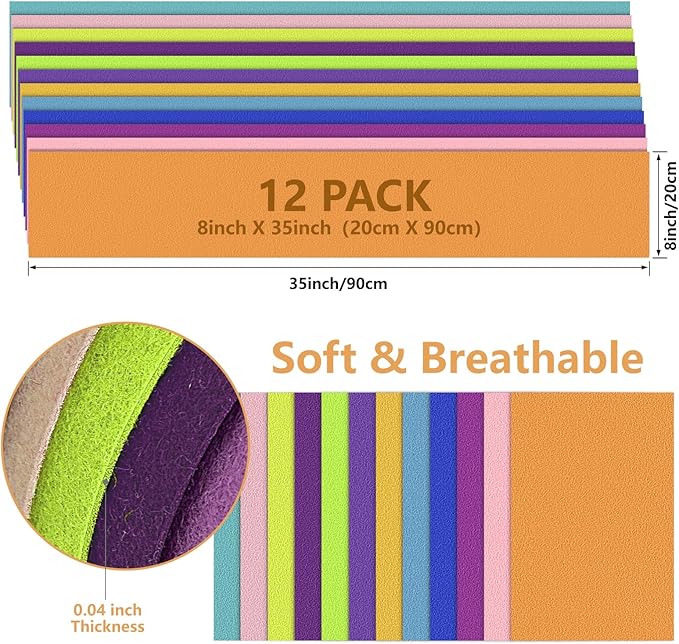 Large Stiff Felt Sheets BundleFelt Fabric Sheets for Crafts 12 Rolls 8"x35" Soft Macaron Color 12 Assorted Colors Felt Pack for DIY Craft Sewing Squares Nonwoven Patchwork (Macaron)