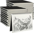 Gueevin 36 Pack Sketch Books Bulk 7.5 x 10 Spiral Bound Sketch Pads for Drawing Hardcover 60 Sheets Bulk Sketchbooks for Artist Adult Art Supplies Pencil Pastel,100gsm (Black)