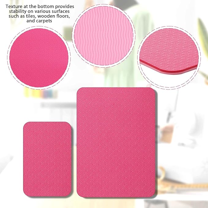 2 Pcs Sewing Machine Muffling Mat Pedal Sewing Mat Reduce Vibrations Noise No Slip Machine Accessories for Quilting(15" X 20" and 9" X 14",Red Pink)