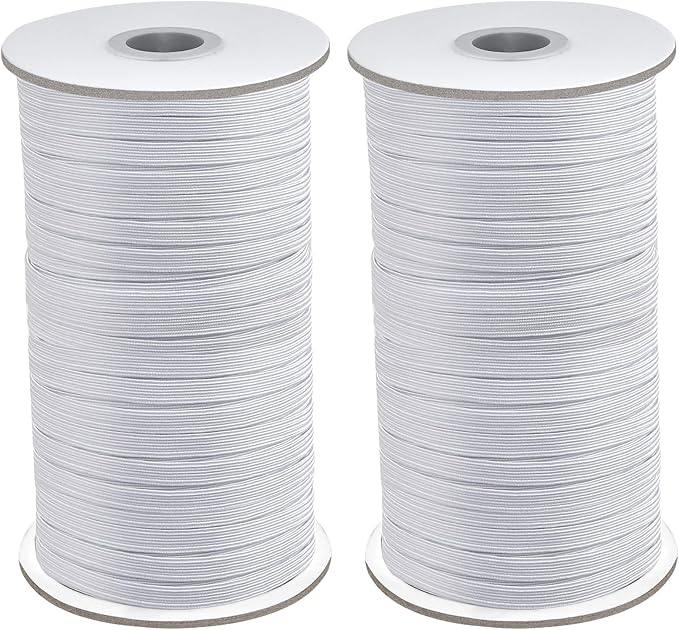 Coopay 200 Yards Length 1/4" Width Elastic Bands Flat Elastic Cord Rope Heavy Stretch Spool Knit for Sewing DIY Projects, Arts & Crafts, 2 Rolls, 100 Yards/Roll (White, 1/4 Inch)