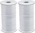 Coopay 200 Yards Length 1/4" Width Elastic Bands Flat Elastic Cord Rope Heavy Stretch Spool Knit for Sewing DIY Projects, Arts & Crafts, 2 Rolls, 100 Yards/Roll (White, 1/4 Inch)