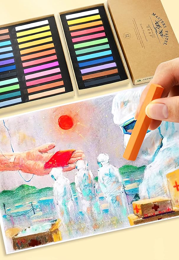 YYMIYU Neutral Color Chalk Pastels for Professional Artist 48 Colour