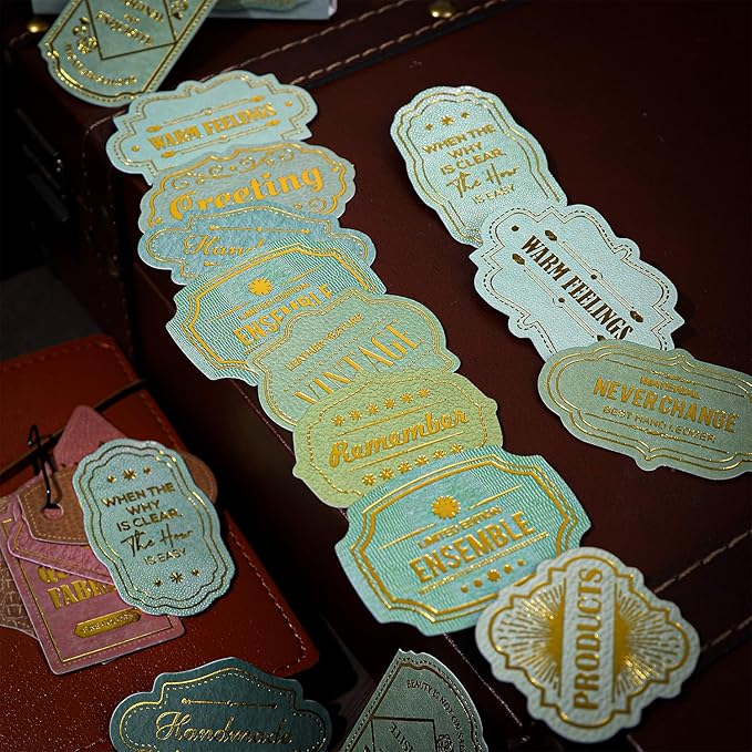 Alideco 120pcs Scrapbook Stickers Vintage Text Label Scrapbooking Junk Journal Crafts Embelishment Decoration Stickers (fangpibiaoqian)