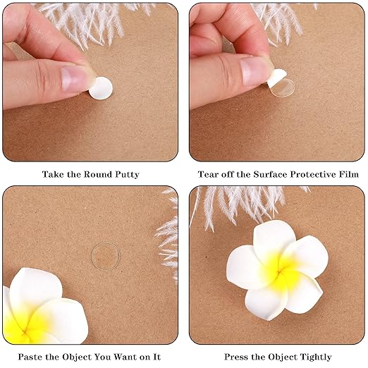 JANYUN 225 Pieces Double Sided Sticky Dot Stickers Removable Round Putty Clear Sticky Tack No Trace Super Sticky Putty Waterproof Small Stickers for Wall Wood Ceramic Metal Plastic (10mm)