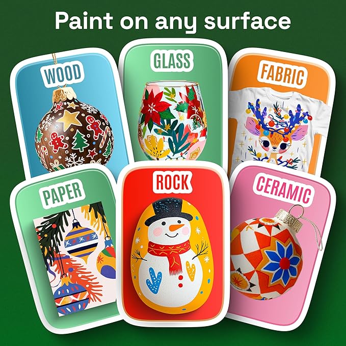 ARTISTRO 36 Acrylic Paint Markers for Rock, Fabric, Wood, Glass, Craft, Decoration - Dual-Tip Paint Pens - Stocking Stuffers, Christmas Gift Idea for Teens, Grandkids, Kids - Art Supplies