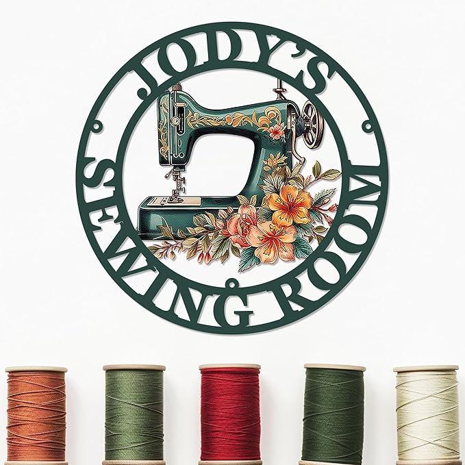 Custom Sewing Room Sign, Personalized Metal Quilting Sign, Sewing Room Decor, Sewing Machine Sign, She Shed Craft Room Decor, Personalized Sewing Gift For Women, Gift for Mother Grandma
