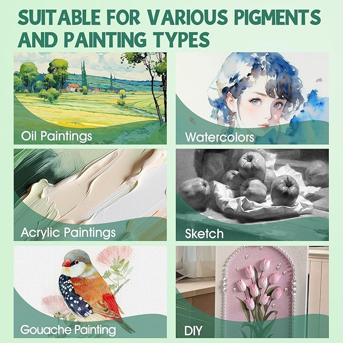ESRICH Stretched Canvas for Painting 18x24 Inch, 3Pack Large Canvas for Painting, Triple Primed Acid-Free Cotton Blank Canvases for Oil, Acrylic, Watercolor & Gouache for Paint Parties, Art Classes